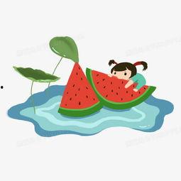 可爱手绘吃瓜头像,可爱头像带你感受夏日清凉